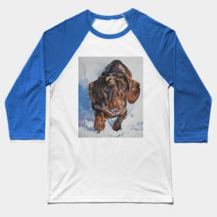 Dachshund Fine Art Painting Baseball T-Shirt